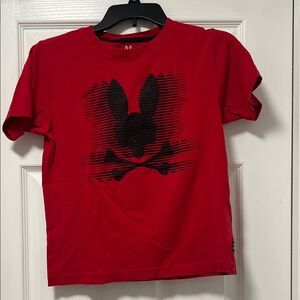 Psycho Bunny Red Short-Sleeve Tee with Black Bunny Graphic